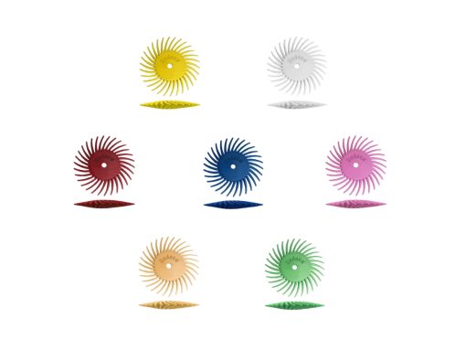 7/8" (22mm) Dedeco Sunburst TC Radial Bristle Discs - Knife-Edge