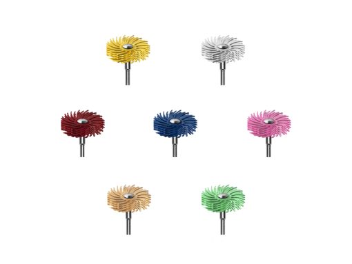 7/8" (22mm) Dedeco Sunburst TC Radial Bristle Discs - 4-Ply Assembly Sets