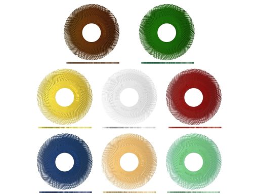 6″ (150mm) Dedeco Sunburst TC Radial Bristle Discs – Large Loose Discs